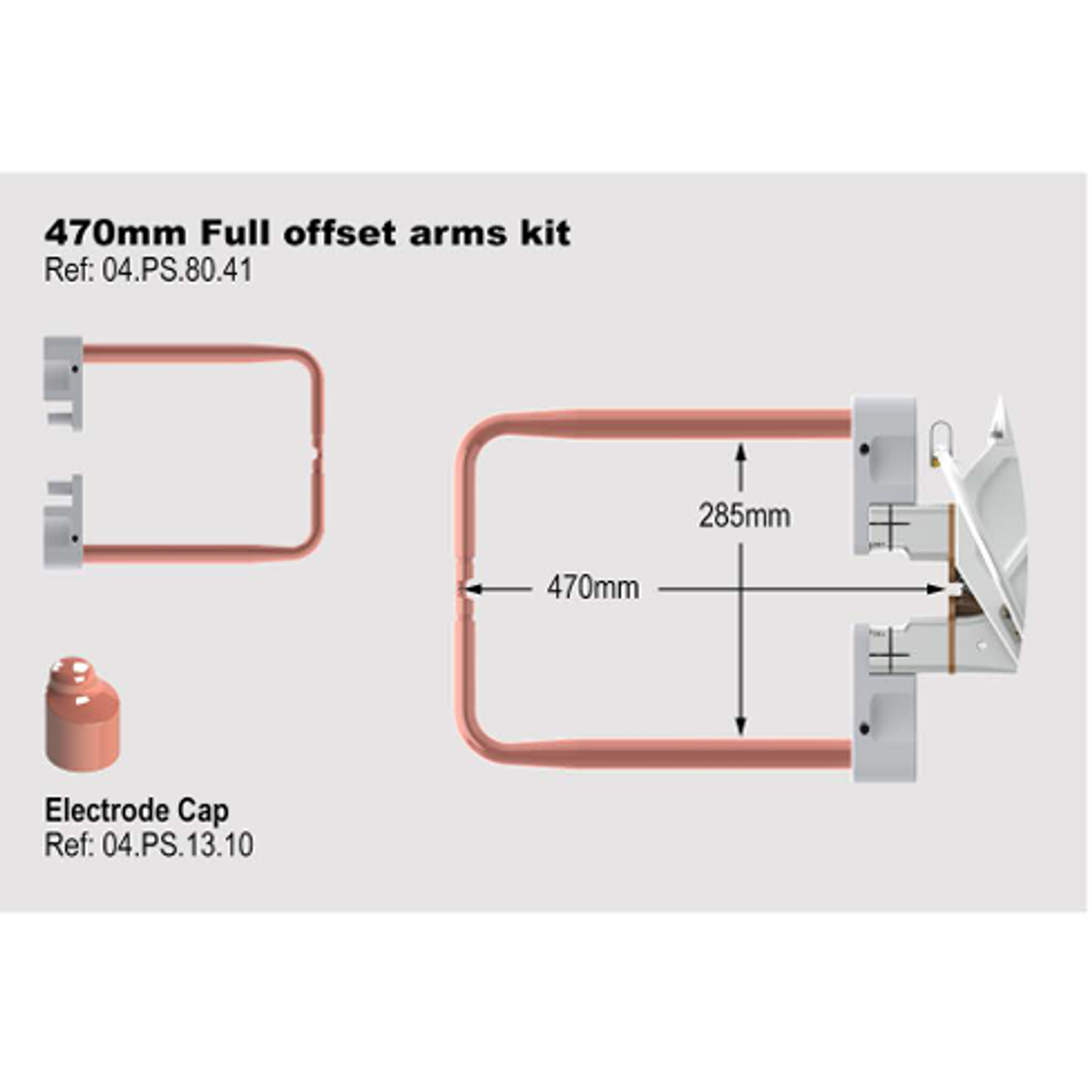 Ens. bras 400mm -470max wc E180